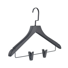 Factory direct customized clothes black wooden hangers for boutique